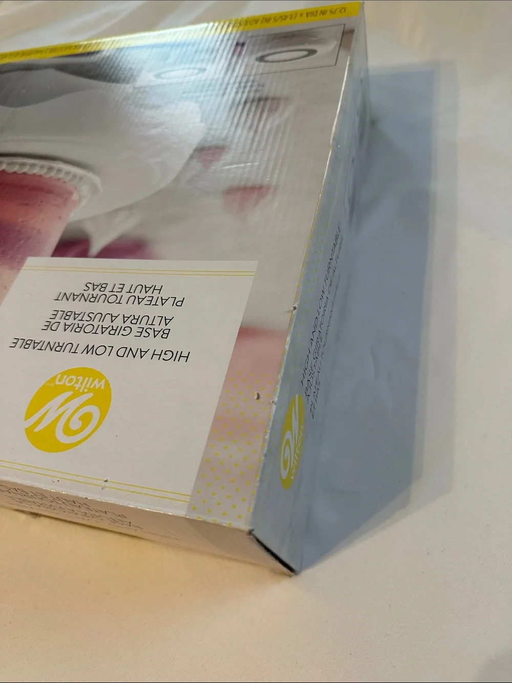 Wilton White Cake Turntable with high and low adjustments. NIB